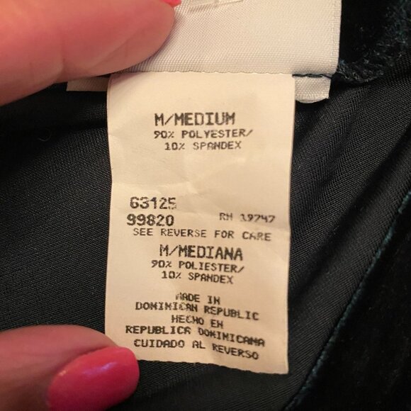 Dress.com Womens Green Velvet Long-Sleeve V-Neck Dress M Party Prom Whimsigoth - Picture 5 of 7